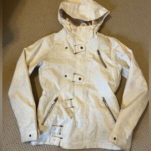 Burton DryRide Dream snowboard jacket ski coat cream print design small